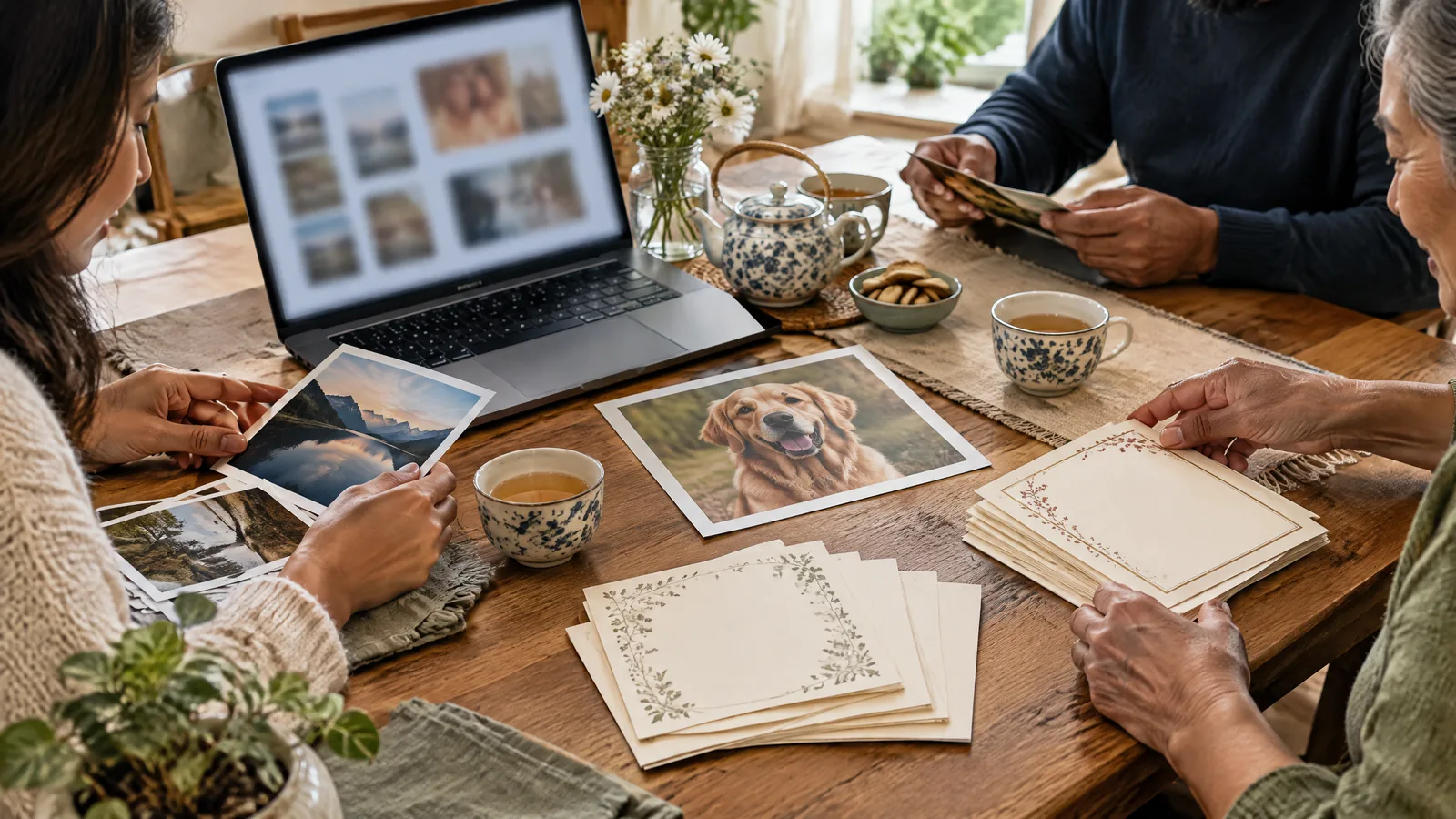 A warm, text-free home scene reflecting keeping a memorial page understandable for a family in more than one language