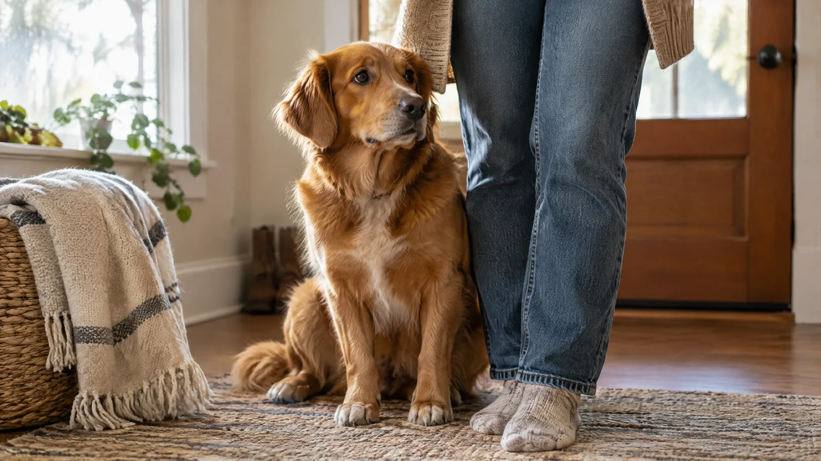 A warm, text-free home scene reflecting a rescue organisation’s role in the first chapter of a pet’s life story